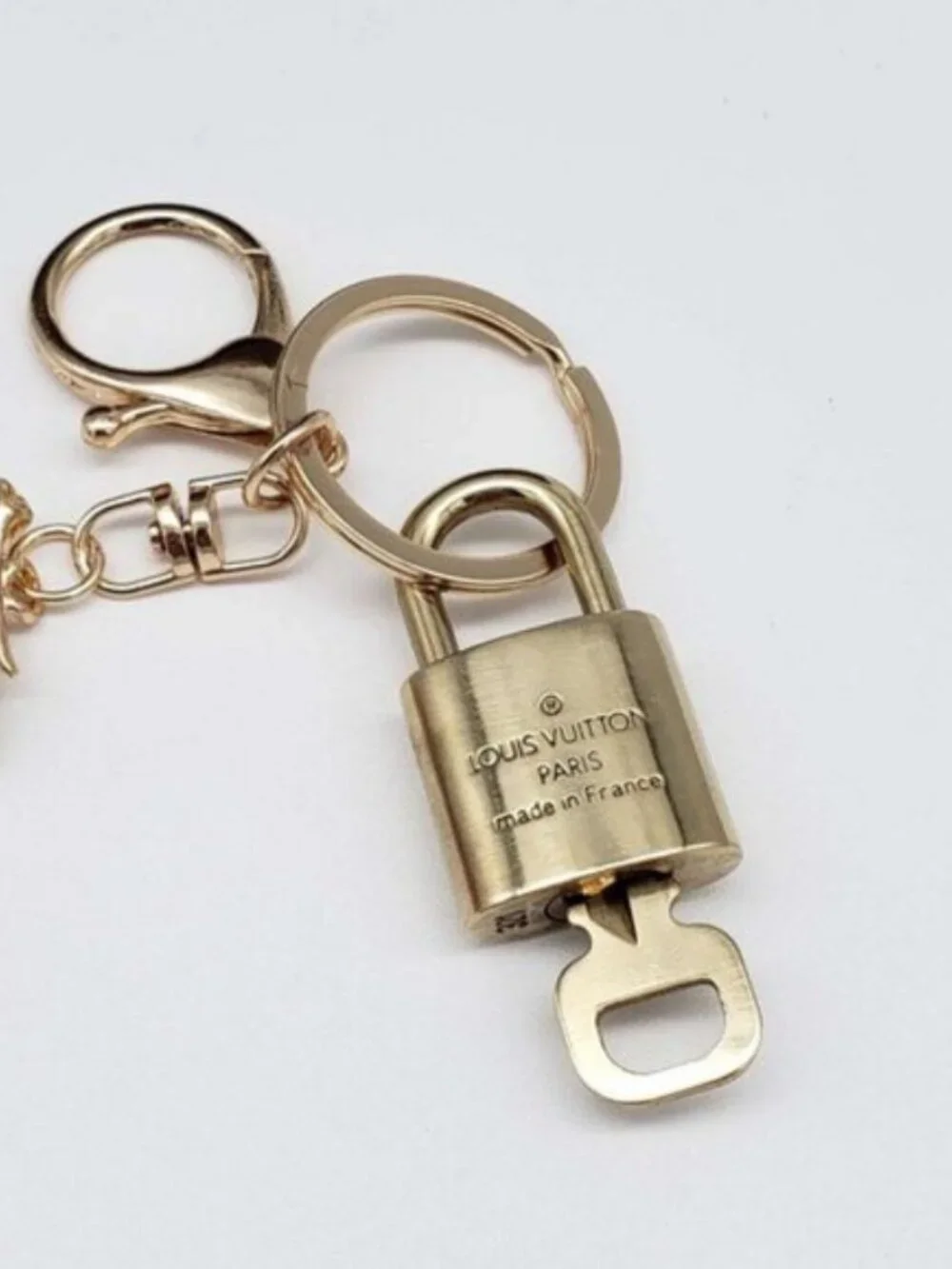 Authentic Louis Vuitton Gold Lock 🔒 Keychain Bag Unbranded Cherry Charm LV